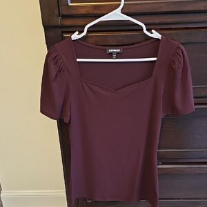 Express Women's Deep Burgundy Blouse